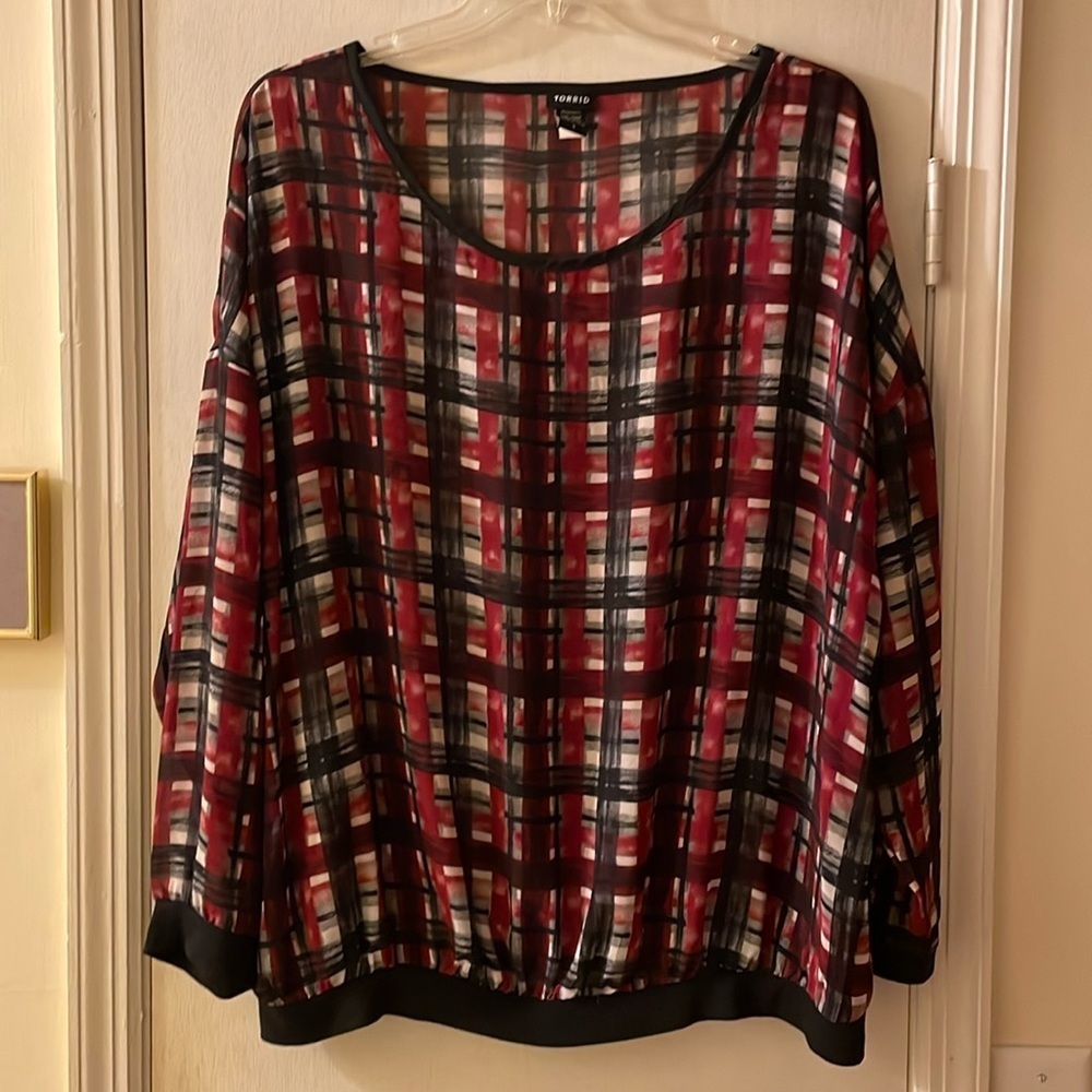 Torrid like new condition plaid sheer top​​